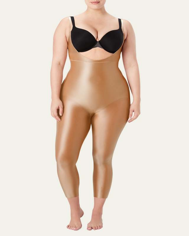 Plus Size Suit Your Fancy Open-Bust Catsuit
